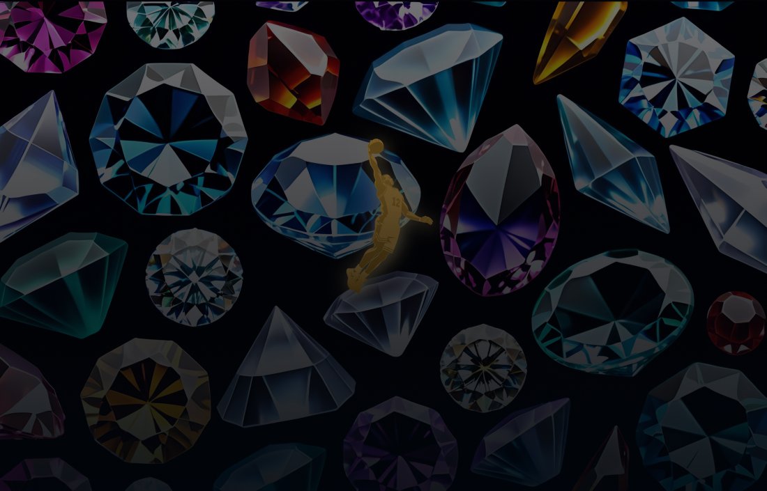 A branded image of a basketball player