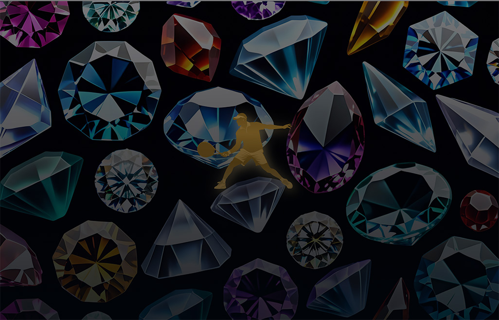 A branded image of a tennis player